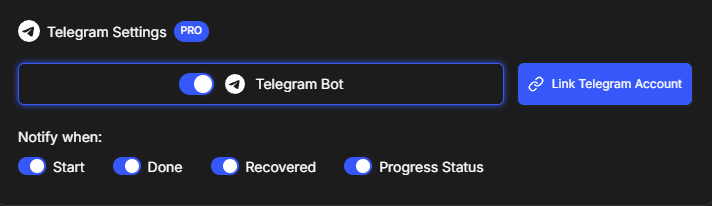 Telegram Settings Toggle