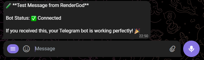 Telegram Bot Successfully Linked