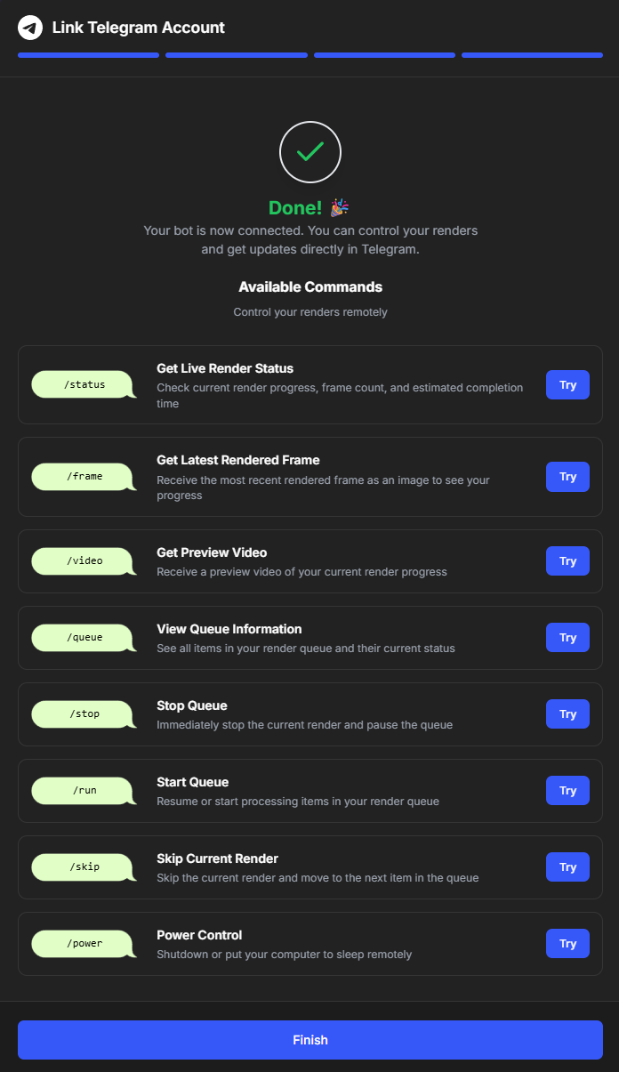 Telegram Commands Example