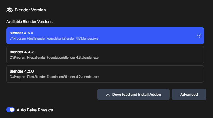 Blender Version Settings Tab