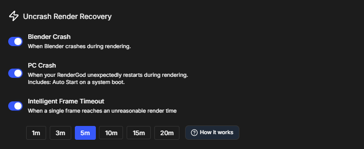 Uncrash Render Settings