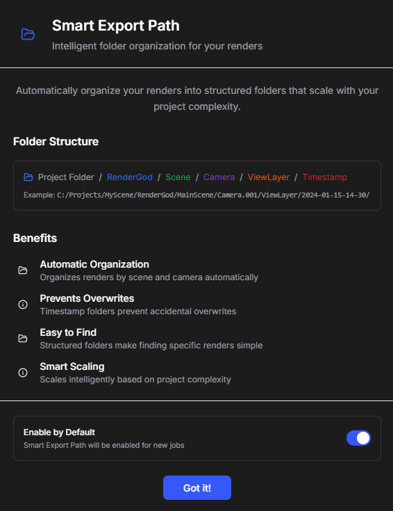 Smart Export Path Settings